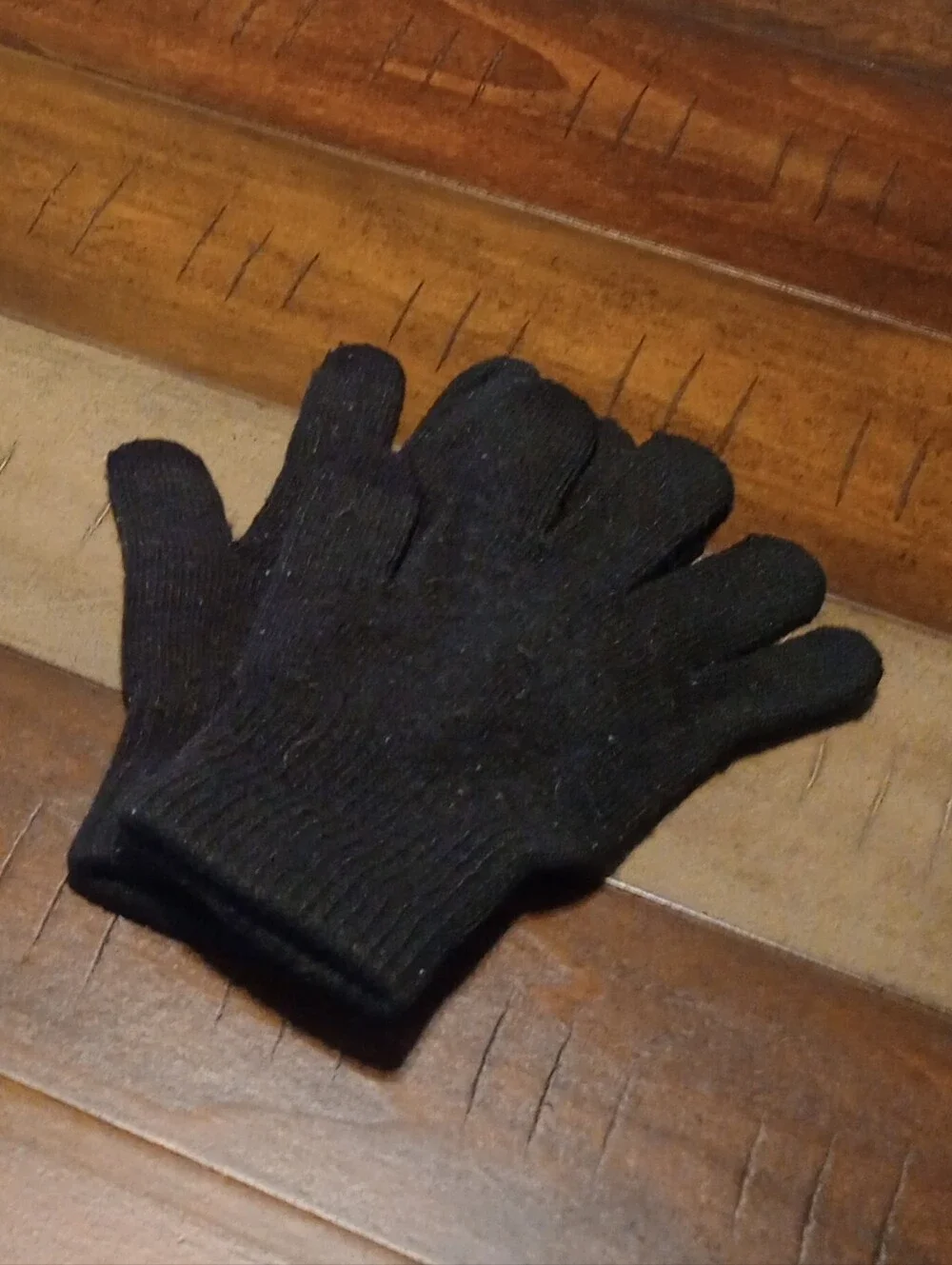2 Pair Of Black and Grey Knit Kids Winter Gloves - Lightweight Touch-Friendly